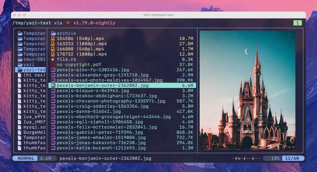 💥 Blazing fast terminal file manager written in Rust, based on async I/O. - sxyazi/yazi