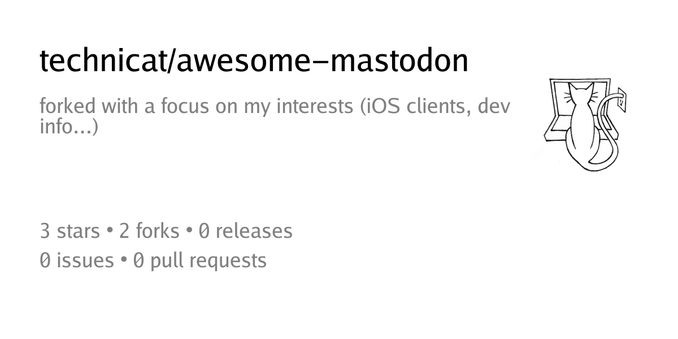 Summary card of repository technicat/awesome-mastodon