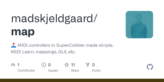🕹️ MIDI controllers in SuperCollider made simple. MIDI Learn, mappings, GUI, etc. - madskjeldgaard/map