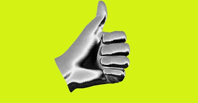 Chrome hand doing a thumbs up.