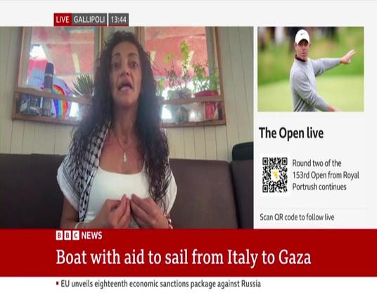 98 reactions · 6 comments | Talking to the BBC about the Freedom Flotilla’s next boat sailing to break Israel’s illegal siege of Gaza. Handala — for the children of Gaza. | Huwaida Arraf