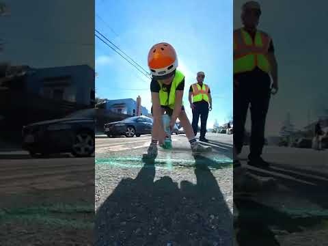 Real civic action: kids in our bike crew helped mark and report potholes to the City. Fixed now 😎 - Real civic action: kids in our bike crew helped mark and report potholes to the City. Fixed now 😎