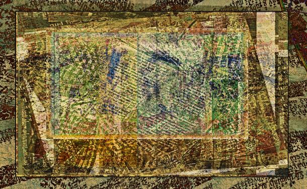 Asemic Postcard 290: sent from the burning fog of war - Asemic Postcard 290: sent from the burning fog of war