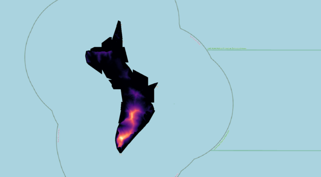 Lord Howe Island png of 3m merged GeoTiff Digital Elevation Model for Dungeon23