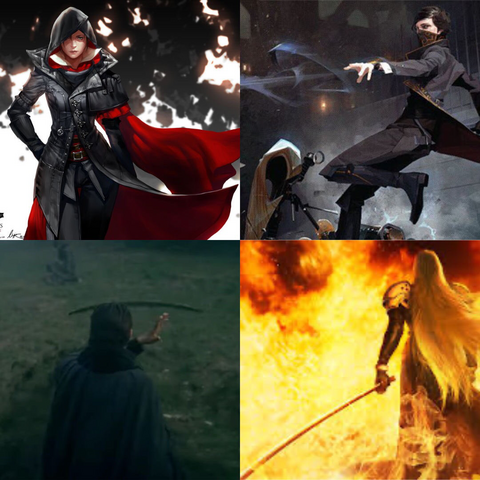 Four images tiled of Evey Frye from Assassin's Creed Syndicate, Emily Kaldwin from Dishonored 2, General Kirigan from Shadows and Bone, And Sephiroth from Final Fantasy VII Remake