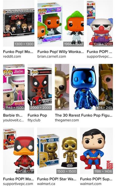 Image of various Funko Pop figurines