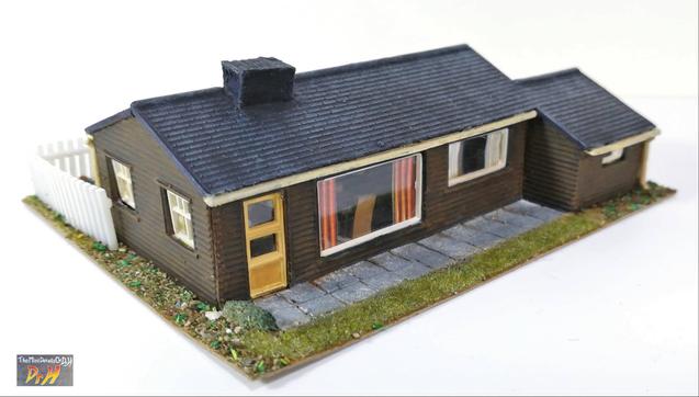 Rear view of the N-gauge bungalow.