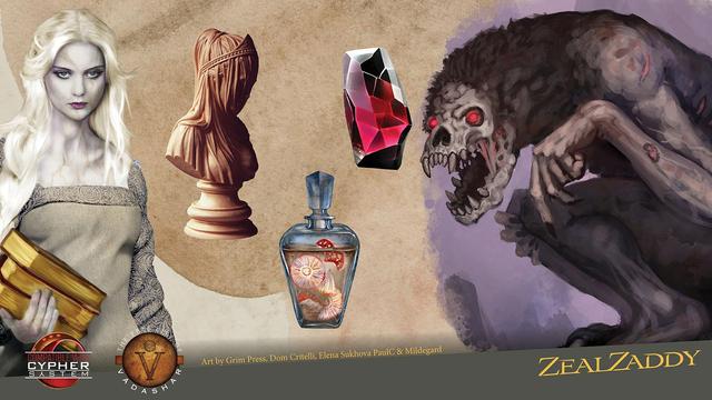 Details are everything in the Gardens of Kamâl. Art by Grim Press, Dom Critelli, Elena Sukhova PaulC & Mildegard.