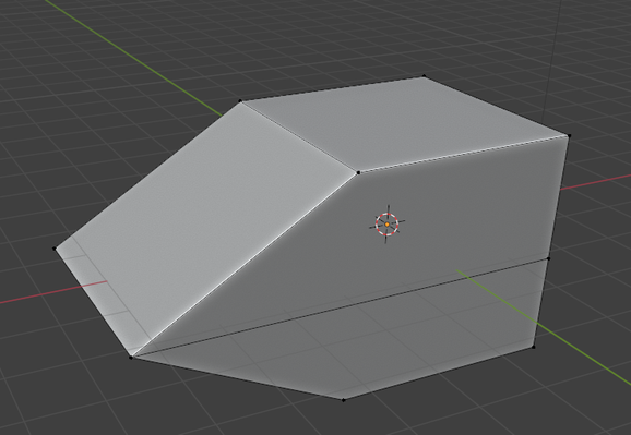 A simple cube, with a loop cut that has been pulled along the XX axis.