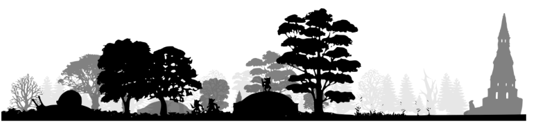 Goblins wander a sickly forest, as does a giant snail.