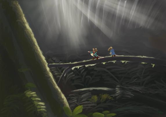 Just a couple of little mice going on an adventure.