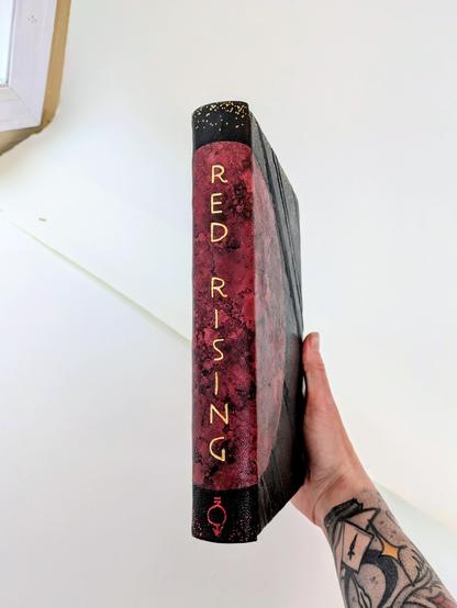 Sneaky peaky. The binding of Red Rising is done. Golden Son and Morning are right on its heels. Full glamour shots coming later in the week. 
