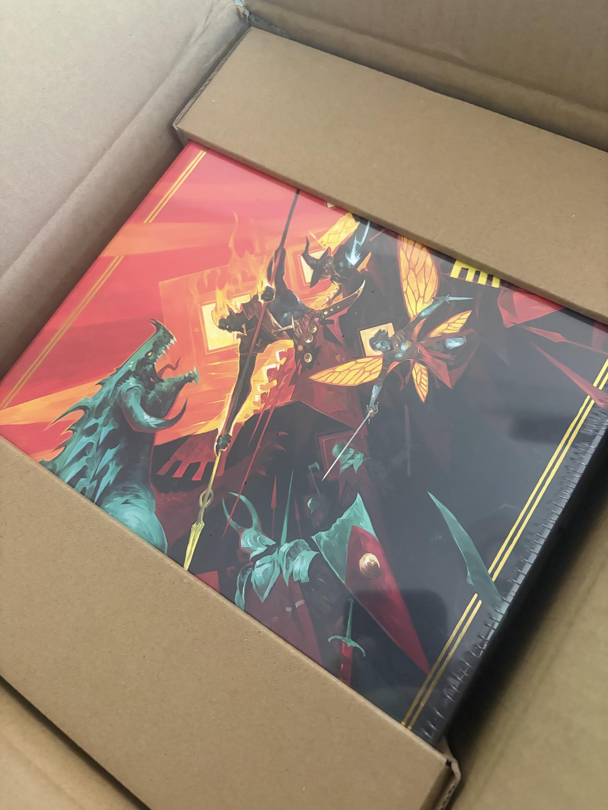 The outside of the box