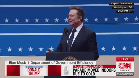Animated GIF: Elon Musk gives a Nazi salute at Donald Trump’s second Inauguration.