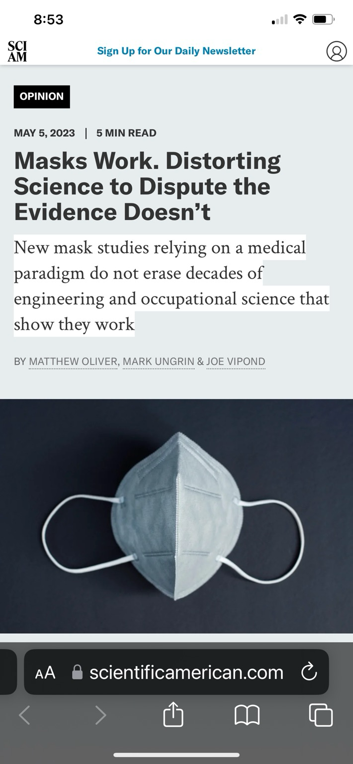 Masks Work. Distorting Science to Dispute the Evidence Doesn't