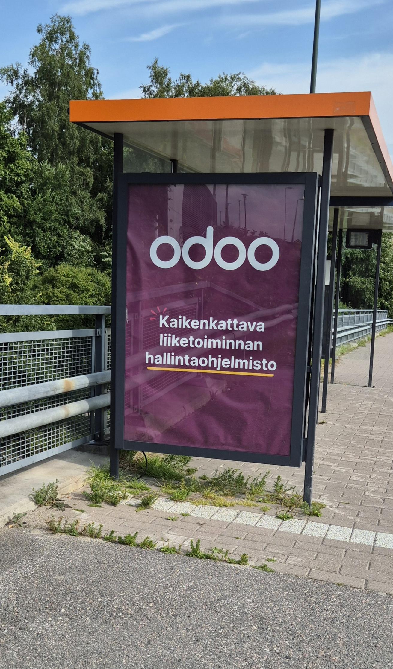 Bussipysäkin mainos:
Odoo
Kaikenkattava liiketoiminnan hallintaohjelmisto