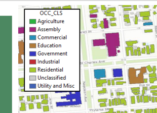 screen shot - FEMA building footprints classified by use type