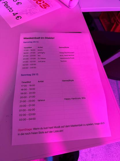 Open Stage playlist. Day 3 showing a lot of free spaces