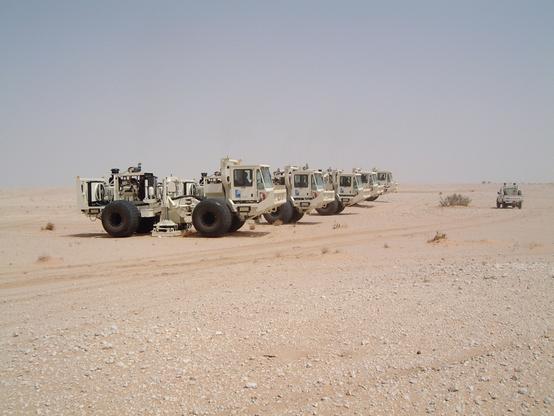 photo - rigs preparing to do a seismic survey, Middle East
