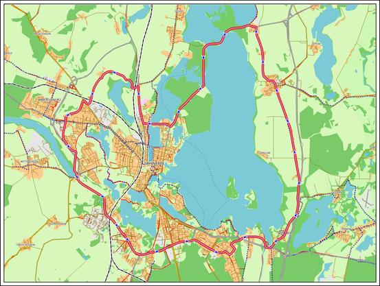 Bildbeschreibung:
Screenshot der heutigen 43 Kilometer Radtour aus QMapShack.