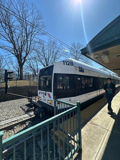 The front of the light rail train