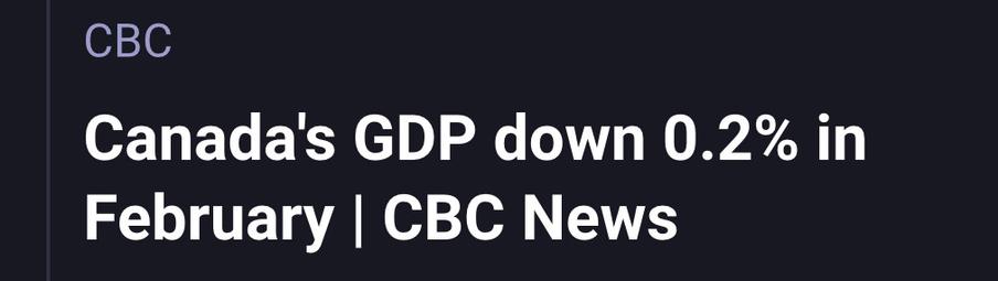 CBC
Canada's GDP down 0.2% in February