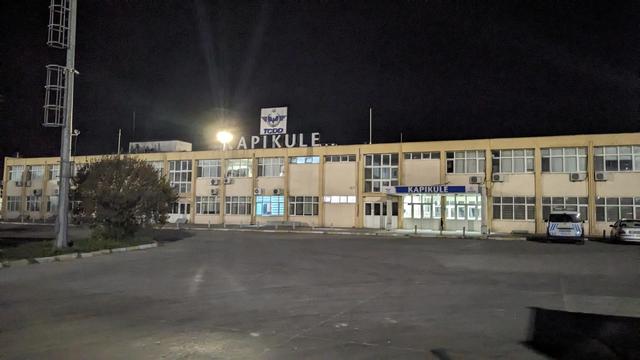 Kapikule railway station from street side at night.