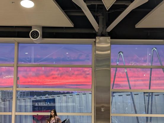 A sunset out the window.