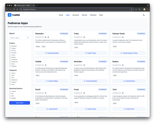 new fediverse apps page on the new.fedidb.org, launching soon!