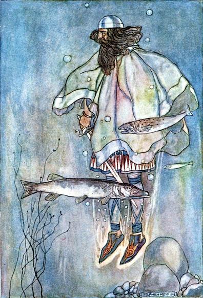 STEPHEN REID, 7 Fergus goes down into the lake, public domain
