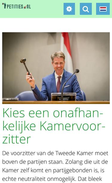 Petitie voor een onafhankelijke Kamervoorzitter