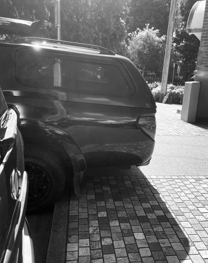 Car obesity on Bellingen's  'footpath'