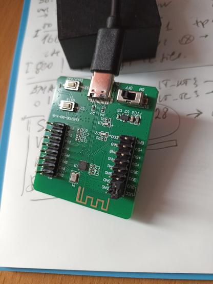 Test board with the CH570D soldered in.