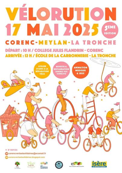 Affiche pour la cinquième édition de la vélorution de Corenc, Meylan et La Tronche