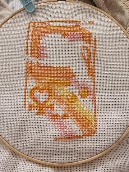 My still WIP Sailor Venus Game boy in cross stitch. Maybe it's around 50% done? Hard to say