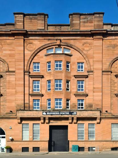 The imposing entrance to a 1890s bonded whisky warehouse.