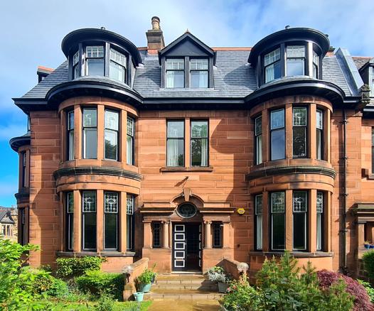 A red sandstone Edwardian townhouse in Glasgow.