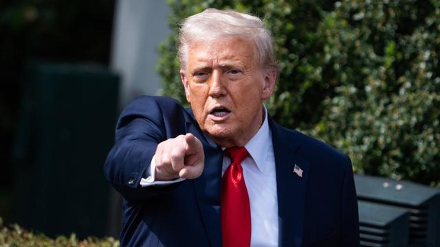 UNITED STATES - APRIL 14: President Donald Trump attends a ceremony with the 2025 College Football Playoff National Champions Ohio State Buckeyes on the South Lawn of the White House on Monday, April 14, 2025. (Tom Williams/CQ-Roll Call, Inc via Getty Images)