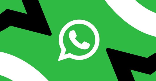 The WhatsApp logo against a green, white, and black background.