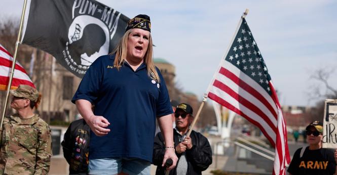A transgender woman speaks as United States military... A transgender woman speaks as United States military...