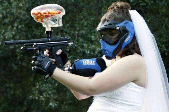 Paintball-Spielerin