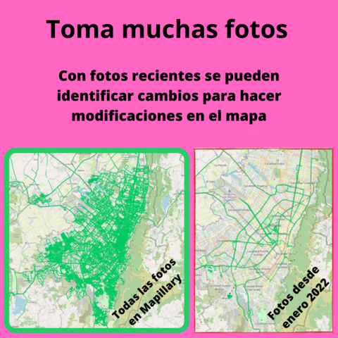Mapa de fotos en Bogotá, muy pocas desde 2022