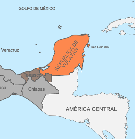 Map of the Republic of Yucatán