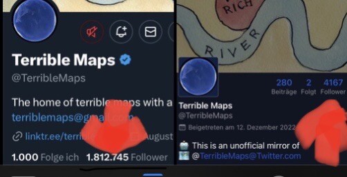 2 Screenshots
Left: Twitter 1.8 M follower
Right: Fediverse 4.1 K follower