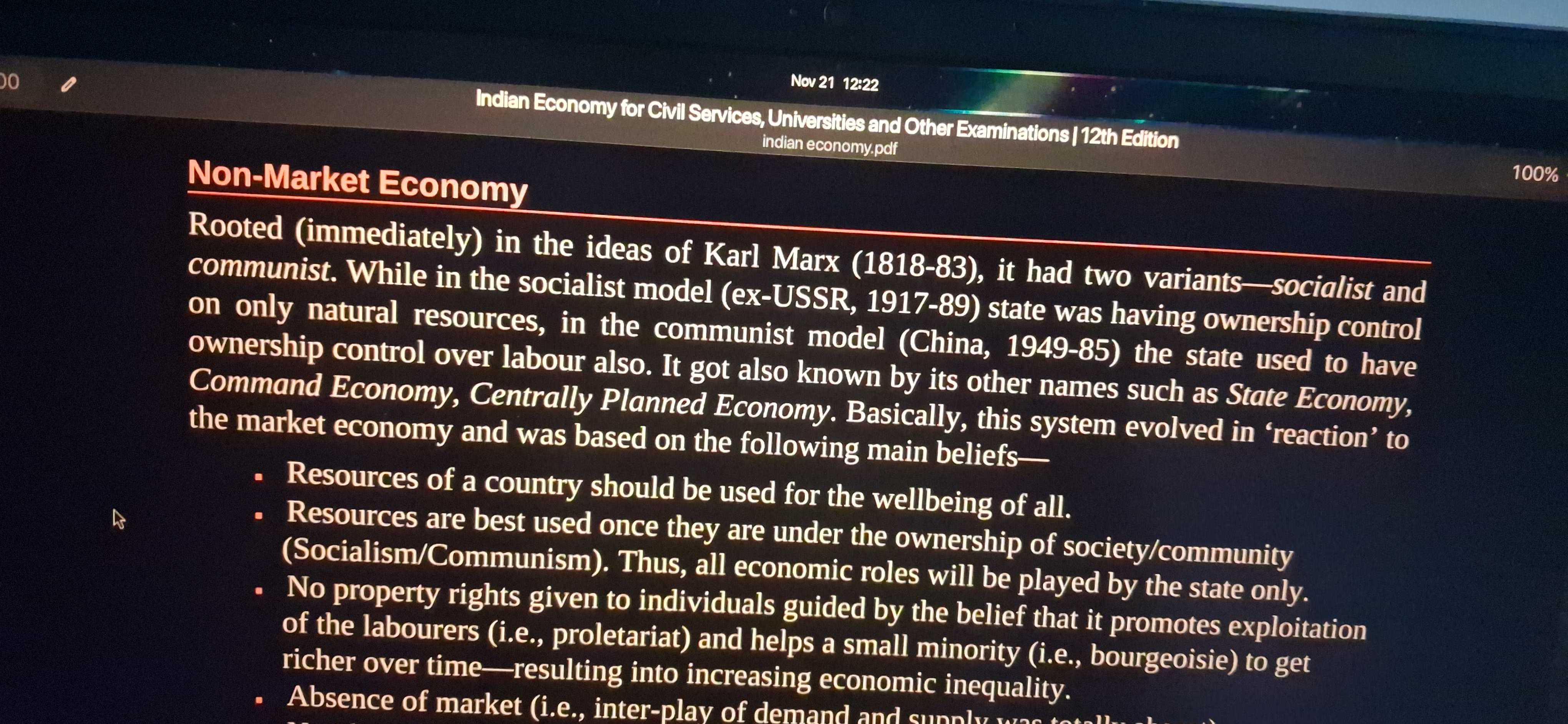 Communism being described by Ramesh Singh of UPSC fame as a society where the state owns labour (unlike socialism)