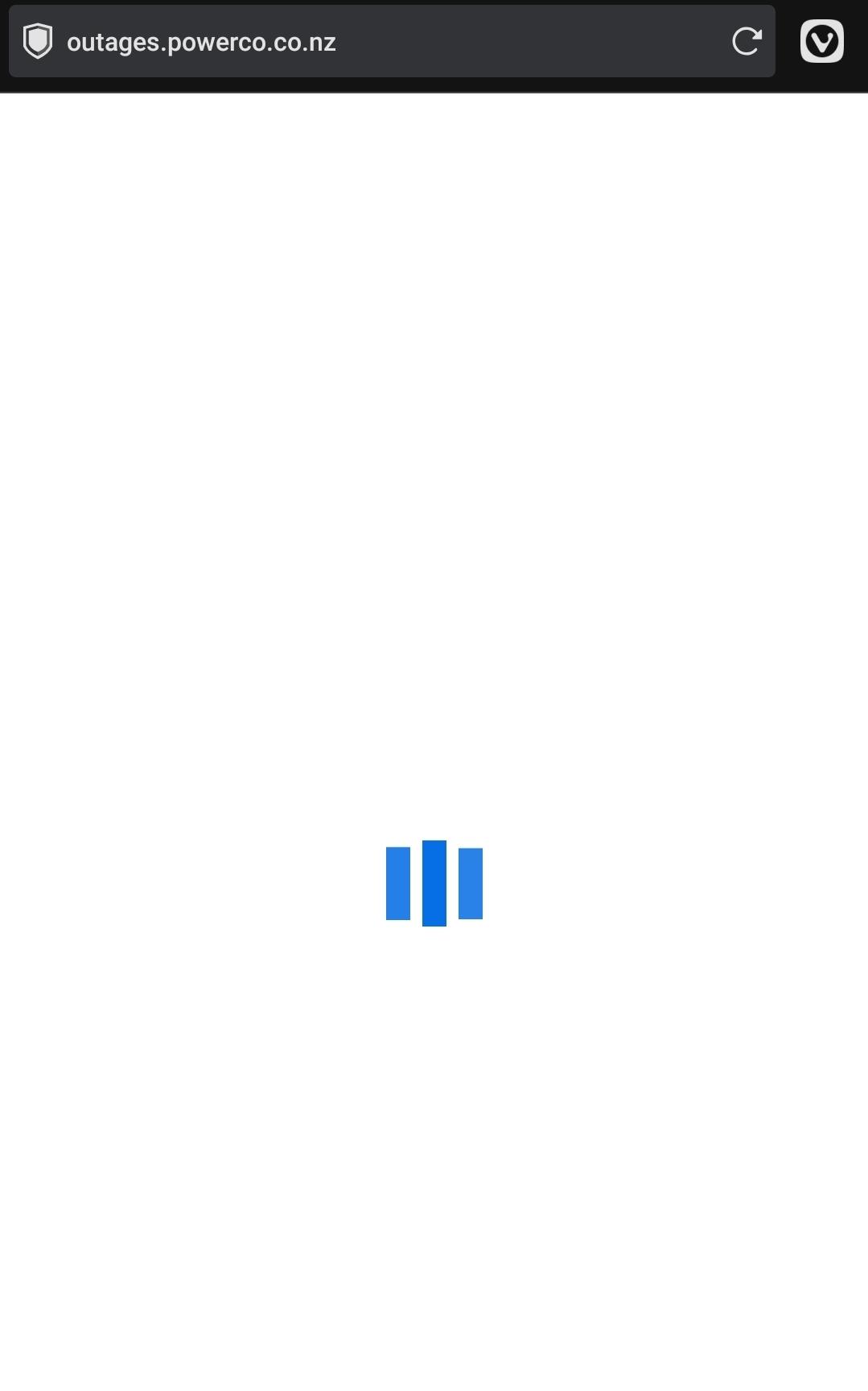 Powerco outages page won't load