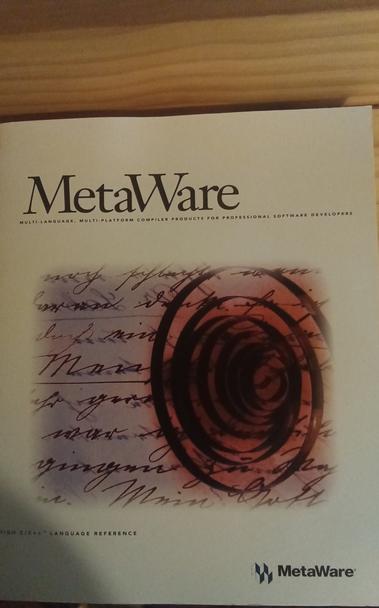 The front cover of a MetaWare High C/C++ Language Reference book
