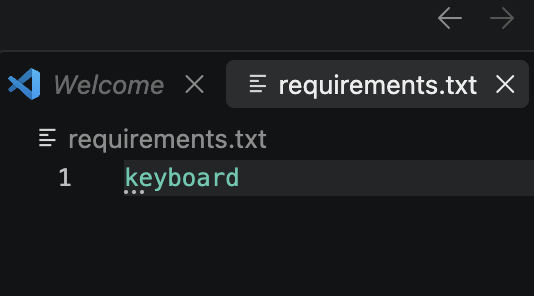 single file with the entry "keyboard"