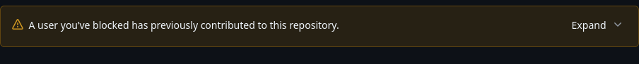a user you have blocked has contributed to this repository