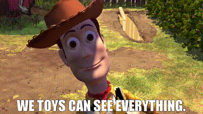 Woody from Toy Story
"We toys can see everything"